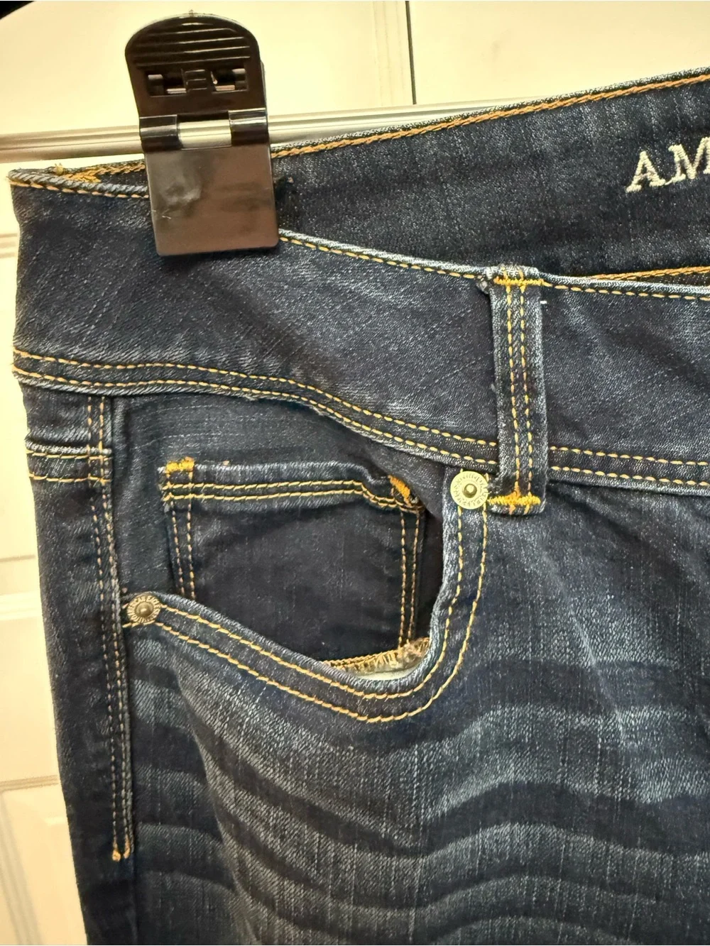 American Eagle Outfitters Dark Blue Flare Jeans - Picture 4 of 9